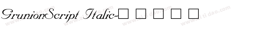 GrunionScript Italic字体转换